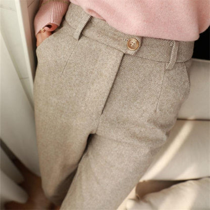Damenhose Fischgrätenmuster Hohe Taille Gigliola
