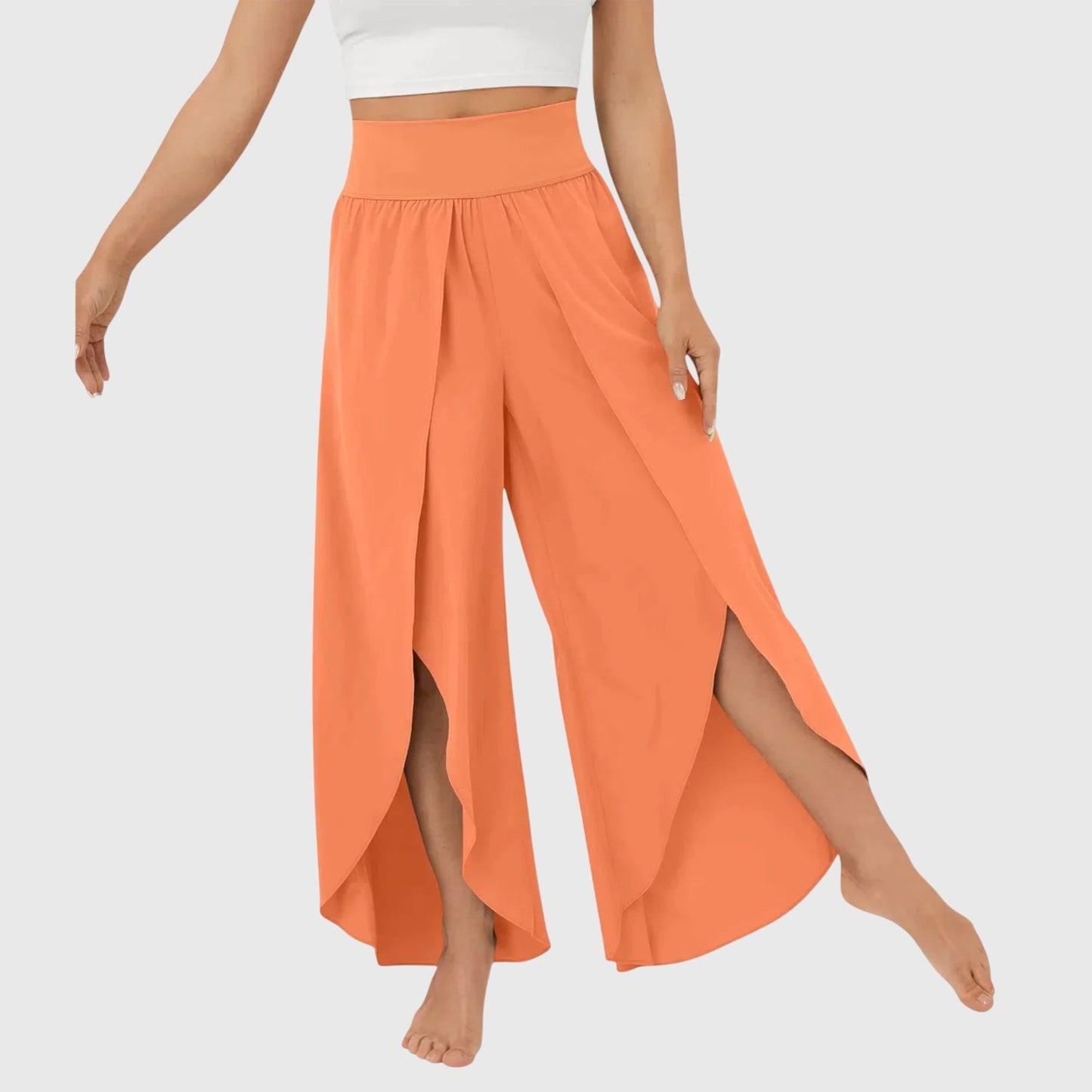Damen Weite Boho-Hose mit Schlitzdesign