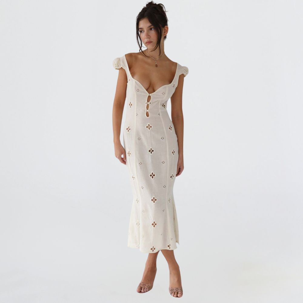 Damen Hochzeitsgästekleid Midi-Kleid