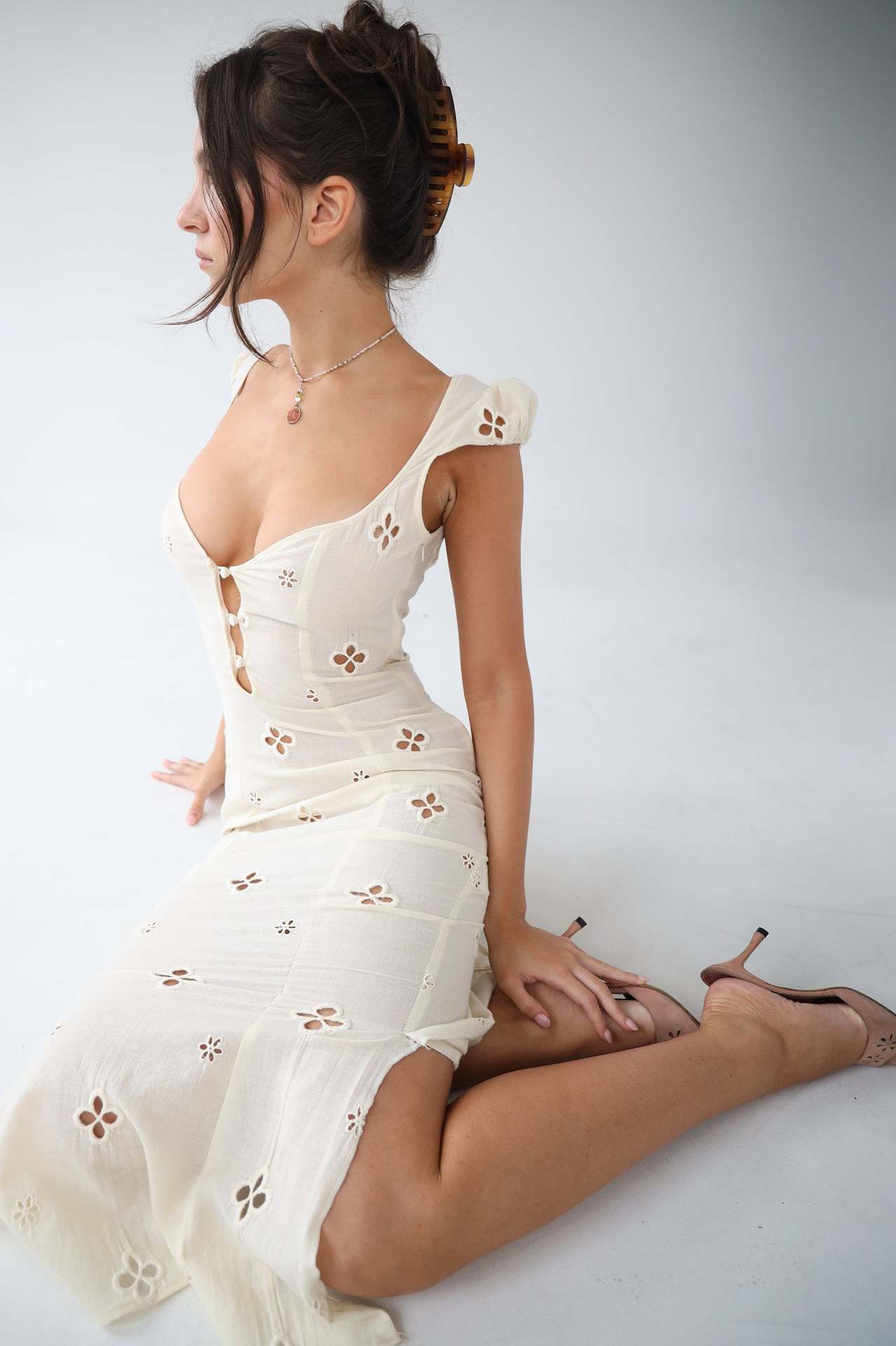 Damen Hochzeitsgästekleid Midi-Kleid
