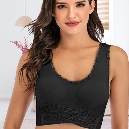 Damen Sport-BH Kabellos Gekreuzte Frontschnalle