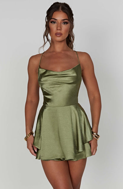 Damen Minikleid Satin