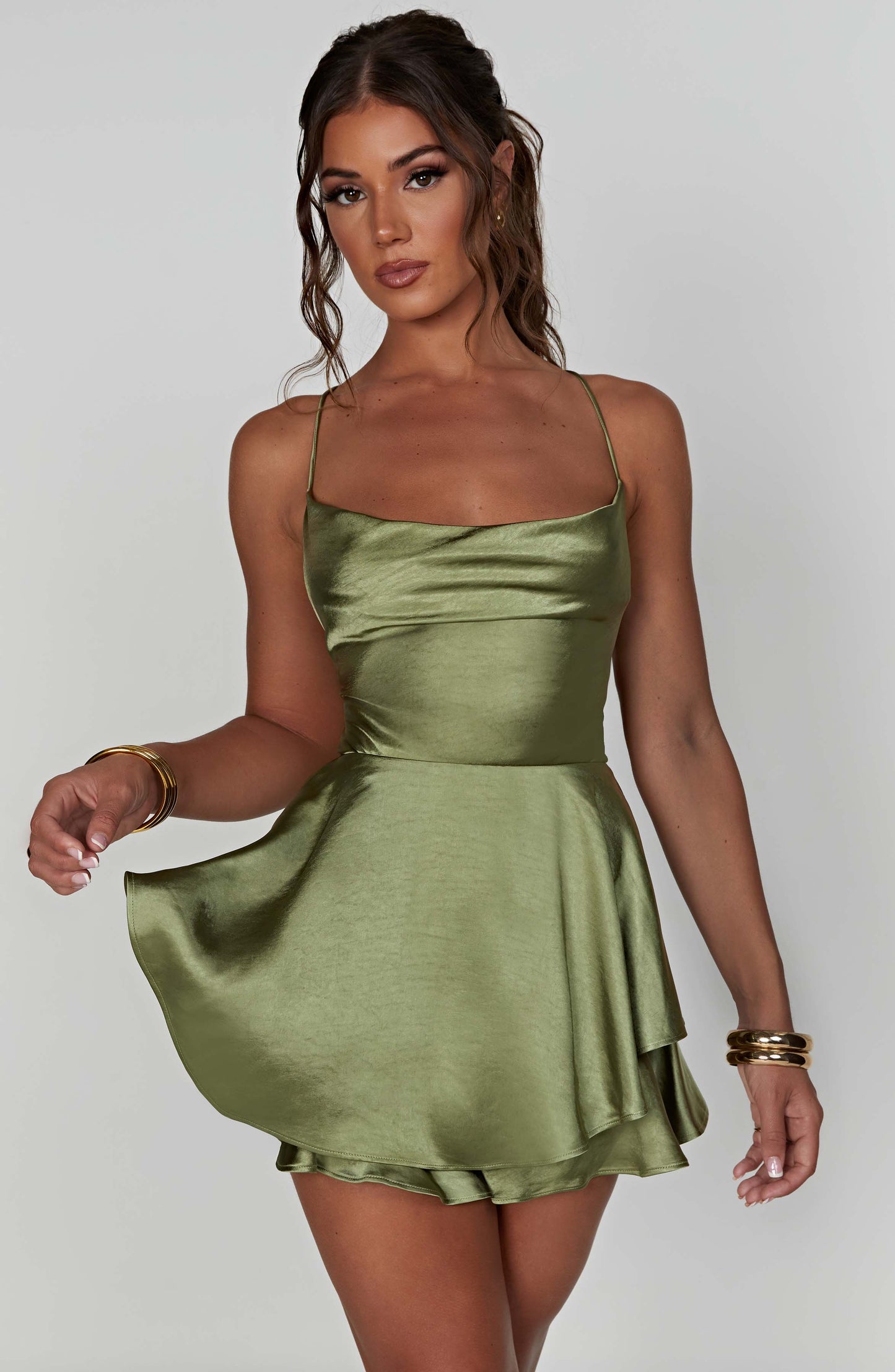 Damen Minikleid Satin