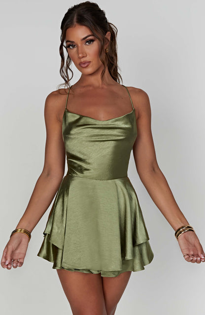 Damen Minikleid Satin