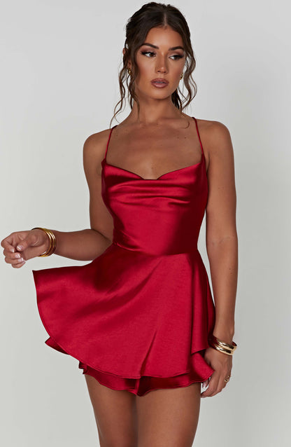 Damen Minikleid Satin