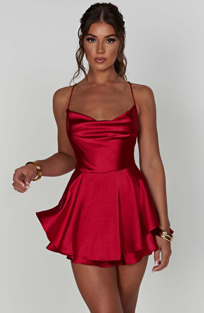 Damen Minikleid Satin