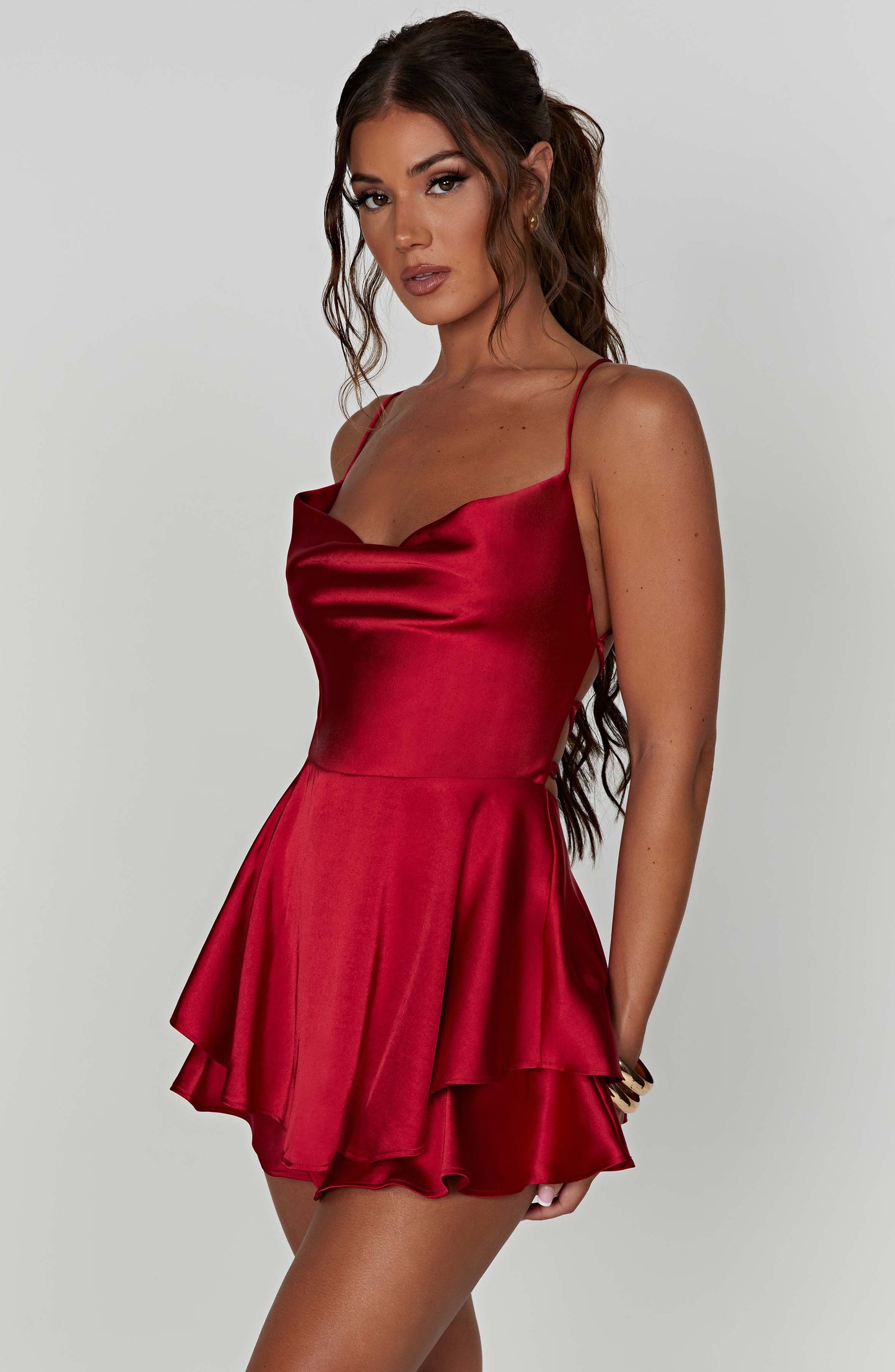 Damen Minikleid Satin