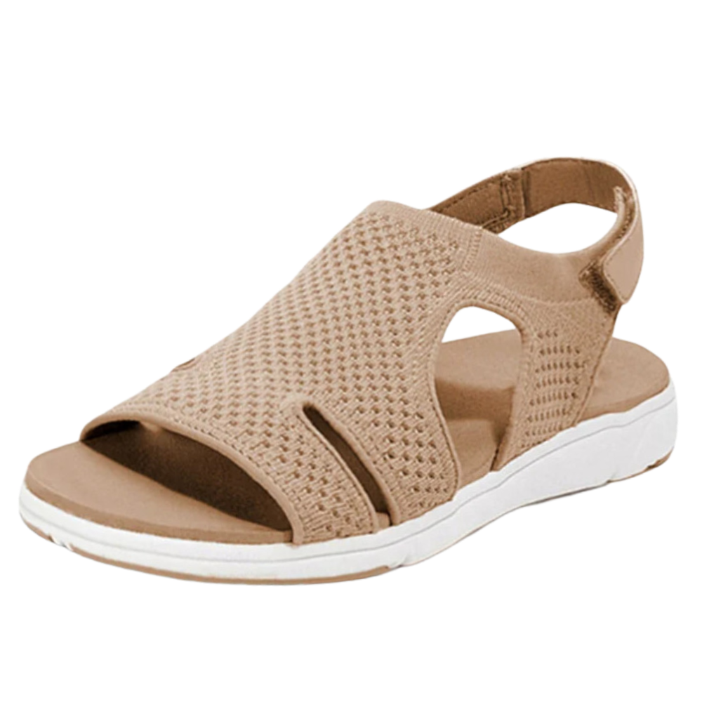 Orthopädische Damen Hausschuhe Flyknit Obermaterial Beige