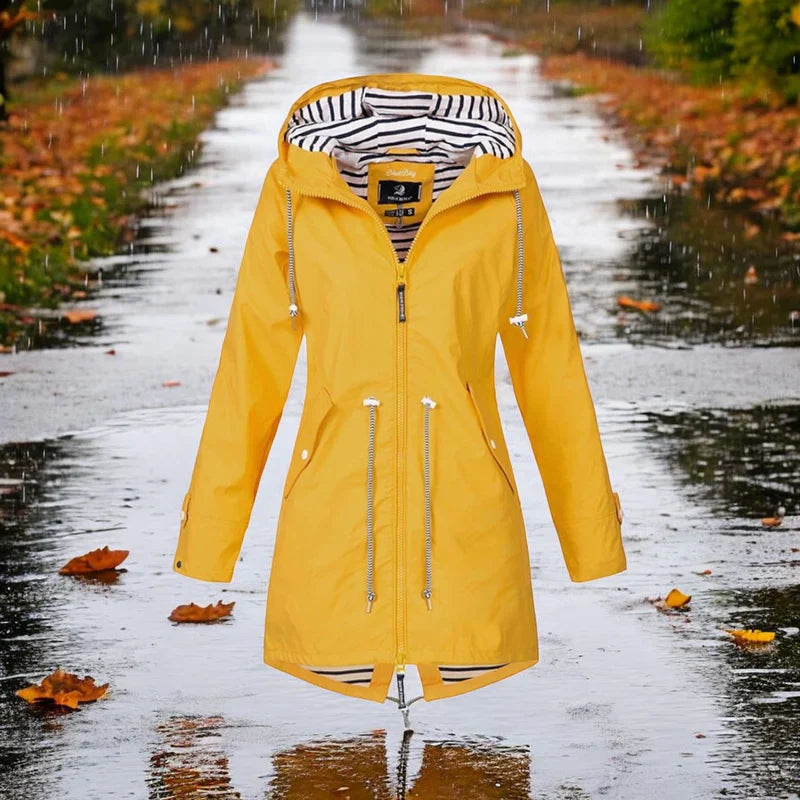 Norvielle Damen Regenjacke Wasserdicht Schwarz - Norvielle
