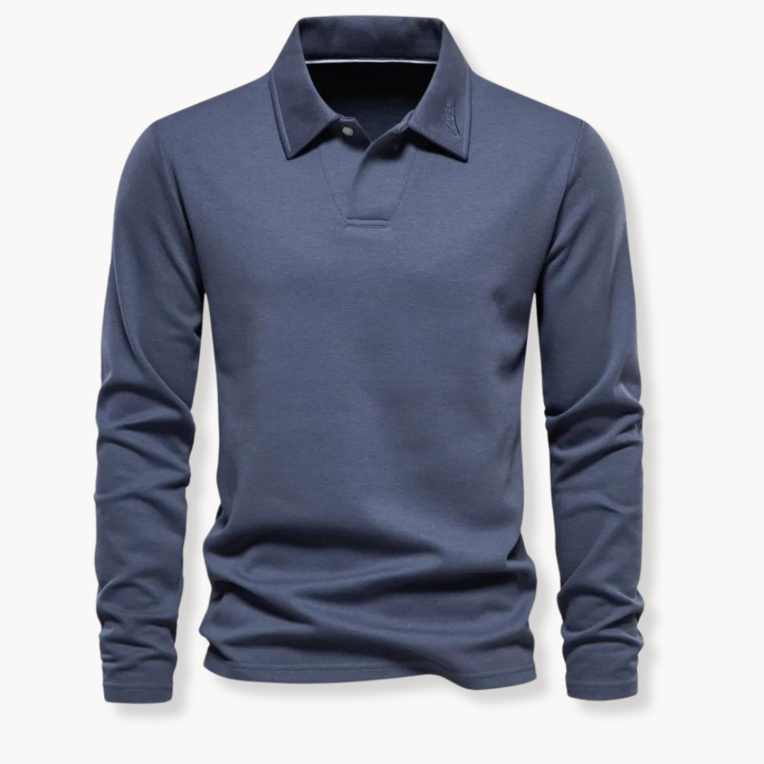 Herren Langarm Polo Komfortabel Elegantes Design - Norvielle