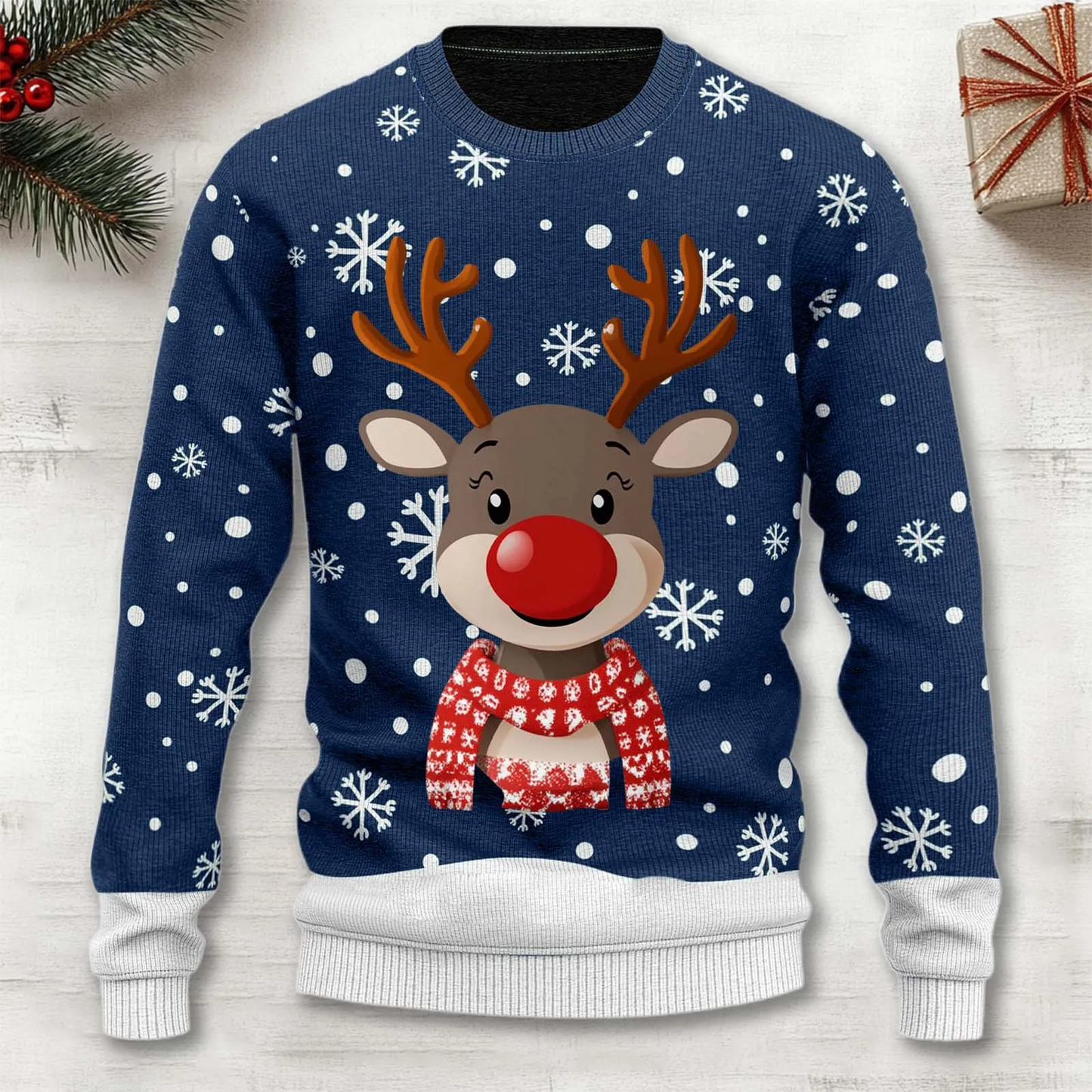 Herren Weihnachtspullover Warm Strick Rentier Motiv - Norvielle