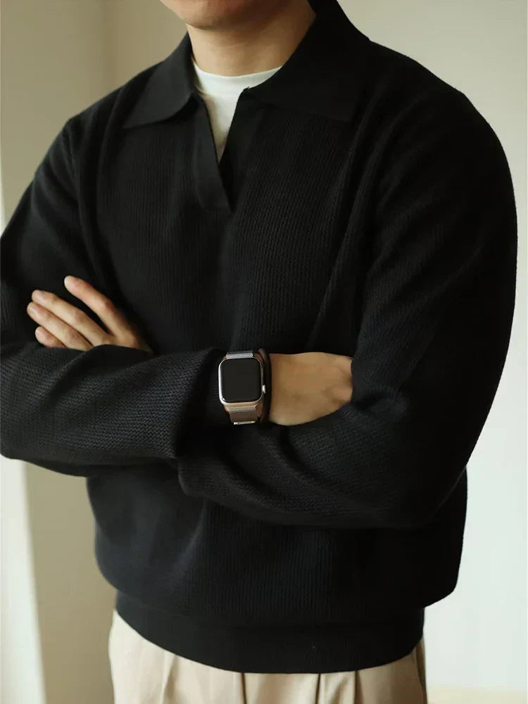 Herren Poloshirt Klassisch Elegantes Design Weiß
