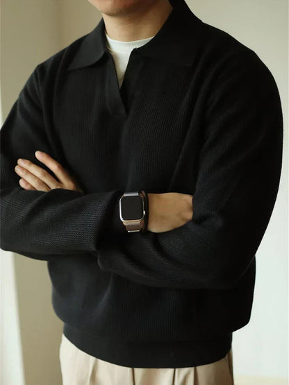 Herren Poloshirt Klassisch Elegantes Design Weiß