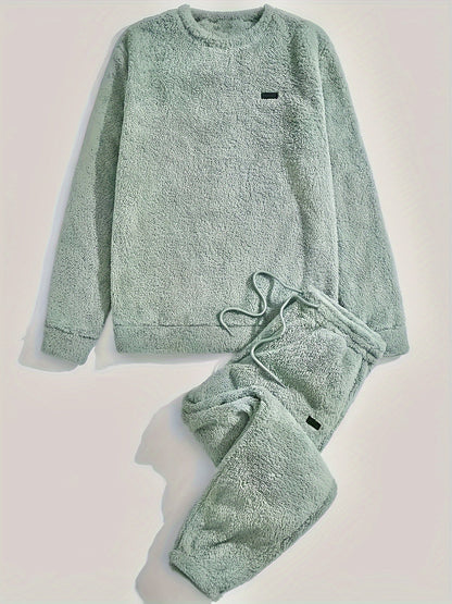 Herren Winterset Warmes Plüsch-Sweatshirt mit Kordhose Komfort