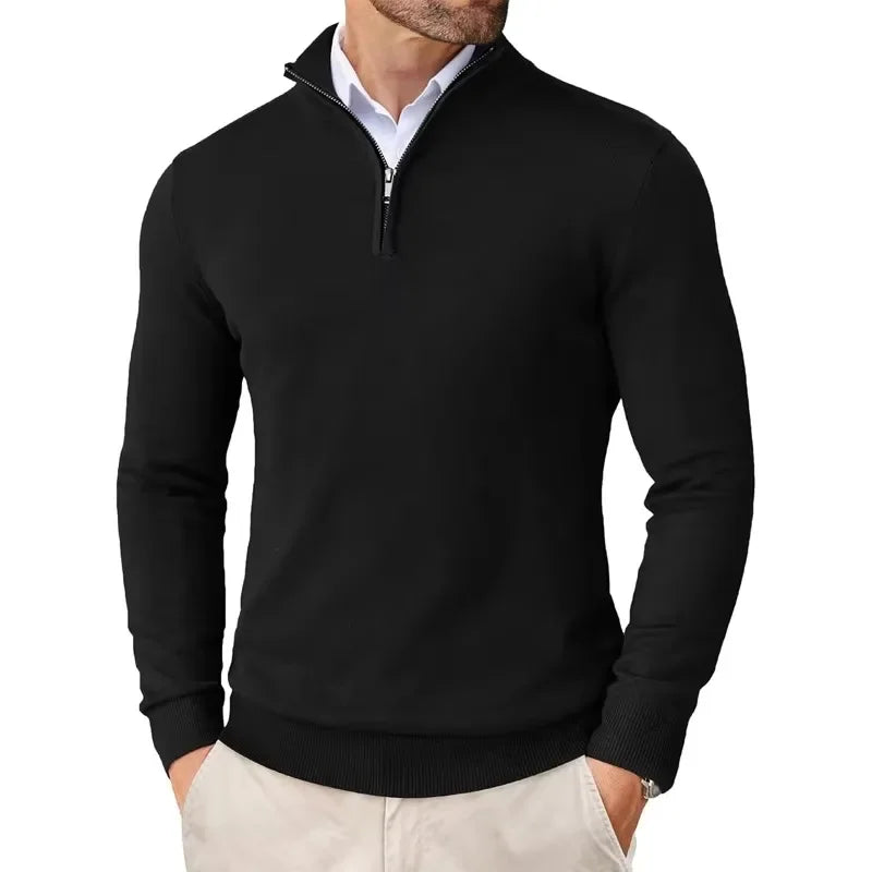 Herren Pullover Weich Stehkragen Komfort Halfzip - Norvielle