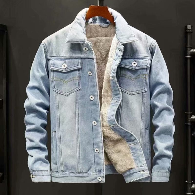 Herren Denimjacke Hochwertige Jeansjacke Streetwear Stil