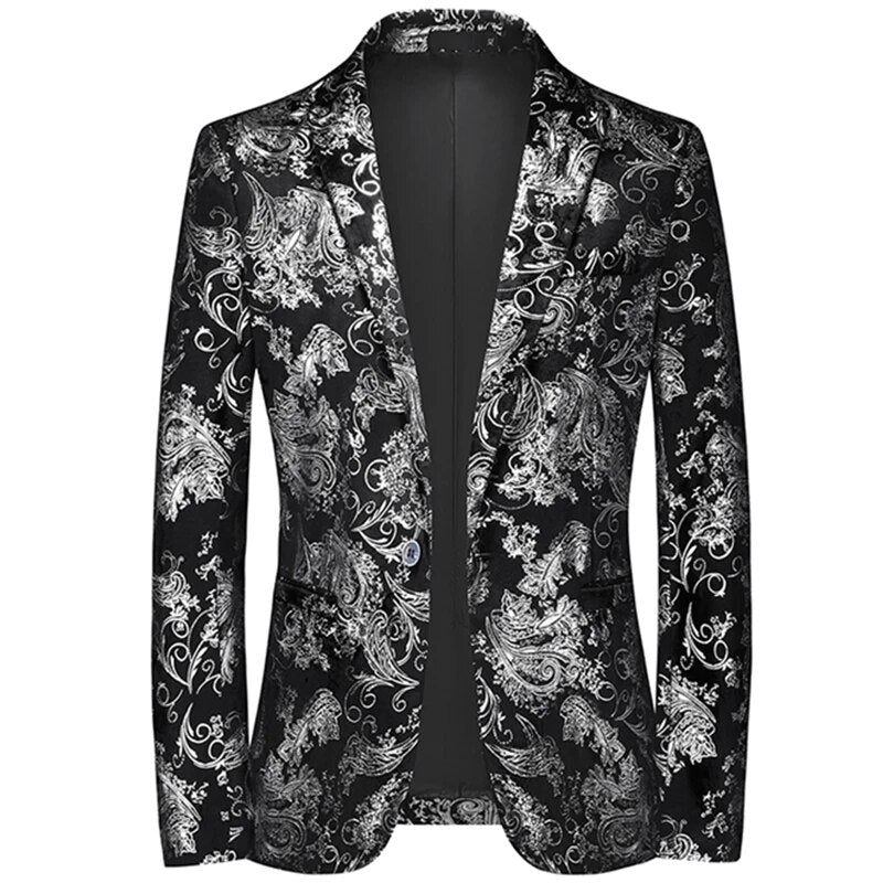 Herren Blazer Wasserdicht Silberne Akzente Schwarz - Norvielle