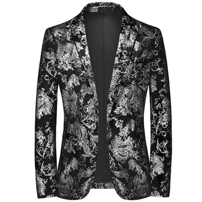 Herren Blazer Wasserdicht Silberne Akzente Schwarz - Norvielle