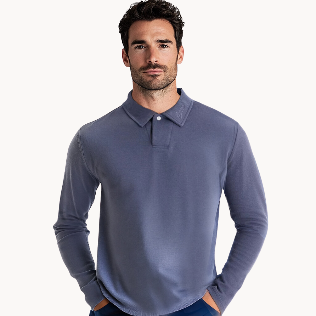 Herren Langarm Polo Komfortabel Elegantes Design