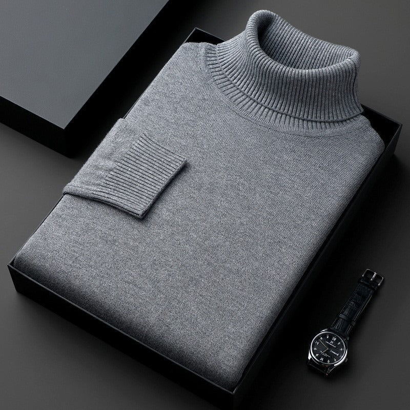 Herren Pullover Rollkragen Weich Feinstrick