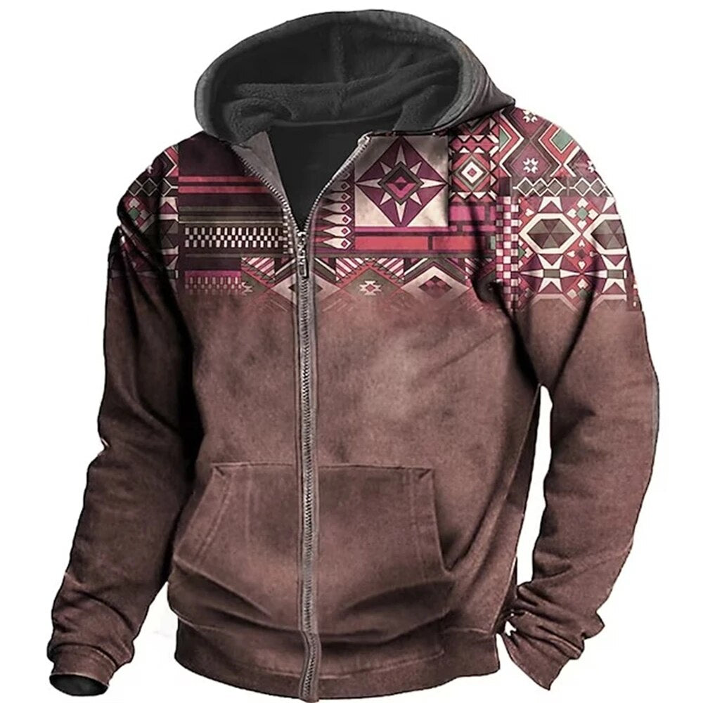 Herren Hoodie Reißverschluss Lässig Komfort