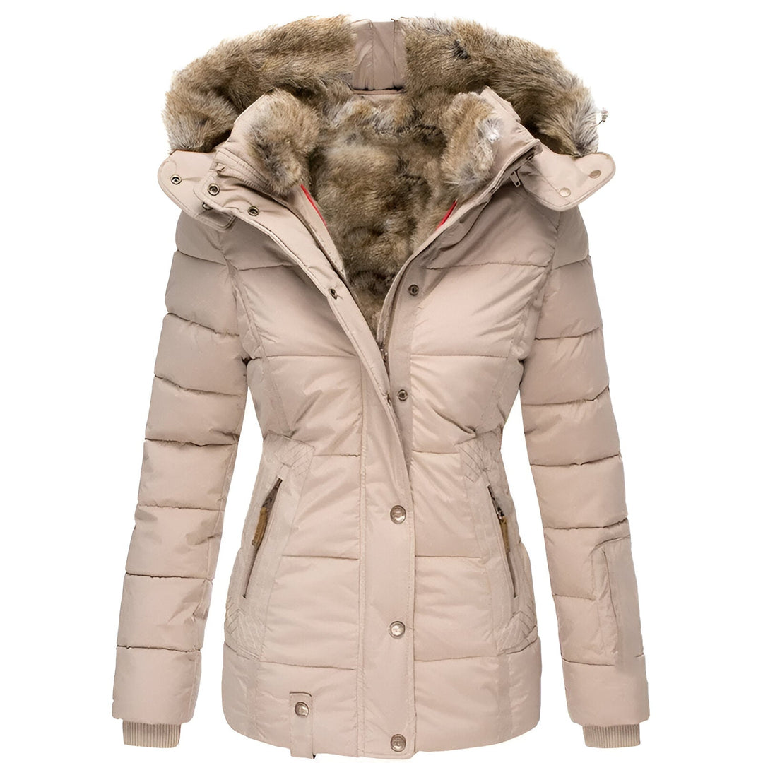 Damen Winterjacke Taillierte Kapuze