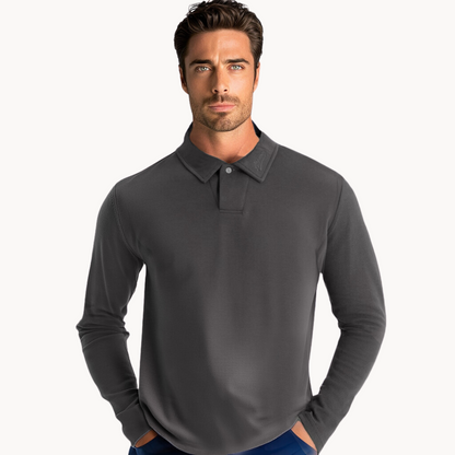 Herren Langarm Polo Komfortabel Elegantes Design