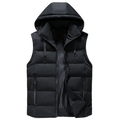 Herren Bodywarmer Warm Leicht mit Kapuze
