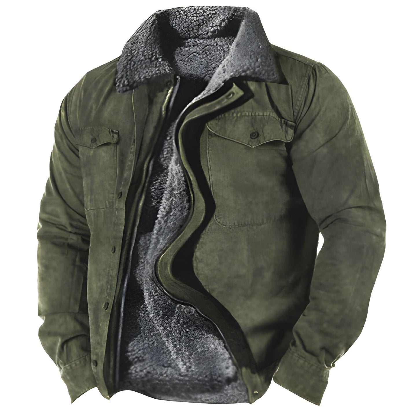 Herren Winterjacke Militärstyle Funktionale Taschen Nachhaltig wird
