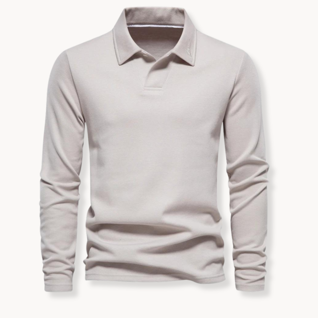 Herren Langarm Polo Komfortabel Elegantes Design