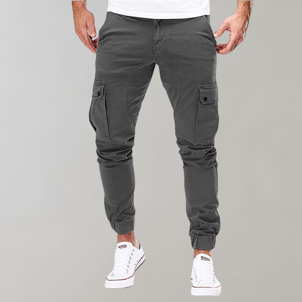 Herren Cargo-Hose Elastisch Bequem Schwarz - Norvielle