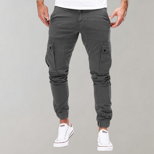 Herren Cargo-Hose Elastisch Bequem Schwarz - Norvielle