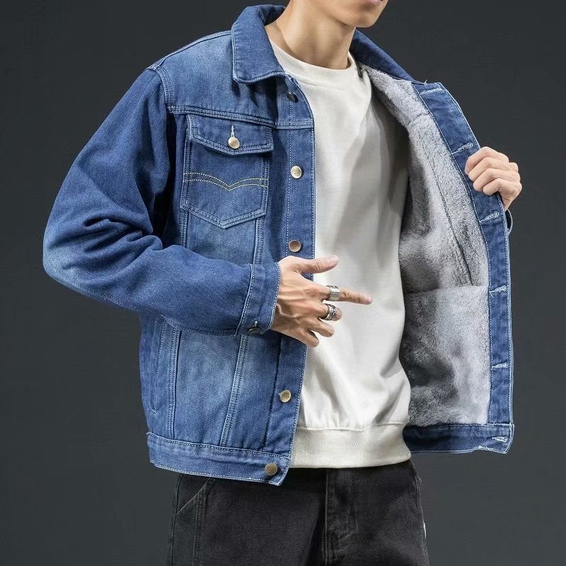 Herren Denimjacke Hochwertige Jeansjacke Streetwear Stil