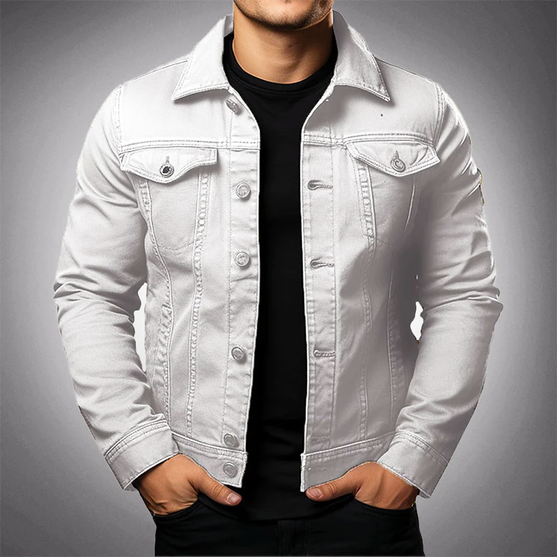 Herren Jeansjacke Classic Fit Baumwolle Blau - Norvielle