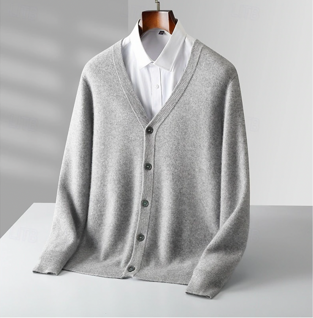 Herren Strickvest Klassisch V-Ausschnitt Knopfverschluss