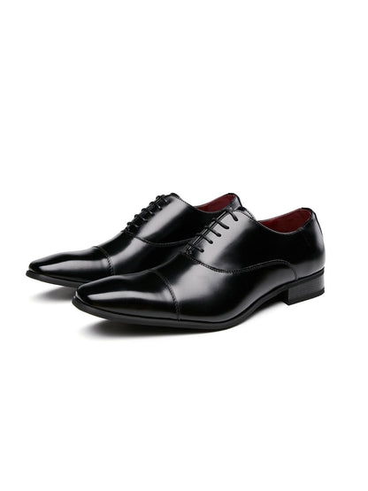 Herren Schnürschuhe Echtes Leder Klassisch Schwarz - Norvielle