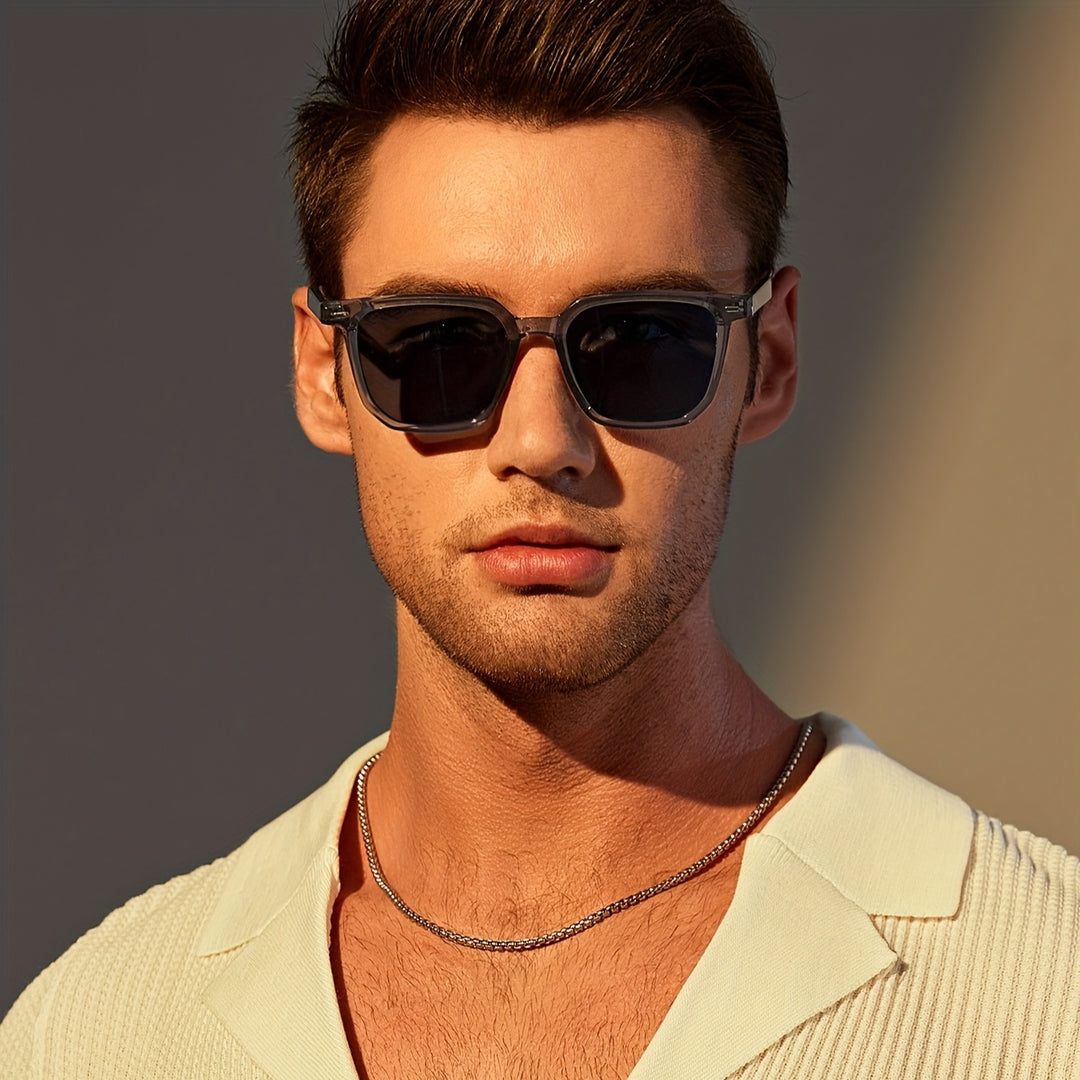 Herren Sonnenbrille Quadratisch Leicht Schwarz - Norvielle