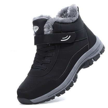 Herren Winterstiefel Gepolstert Warm Profilsohle Schwarz - Norvielle