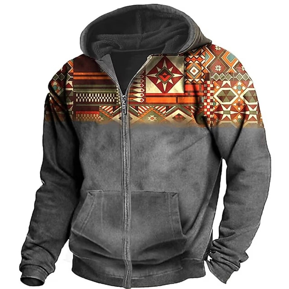 Herren Hoodie Reißverschluss Lässig Komfort