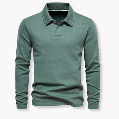 Herren Langarm Polo Komfortabel Elegantes Design