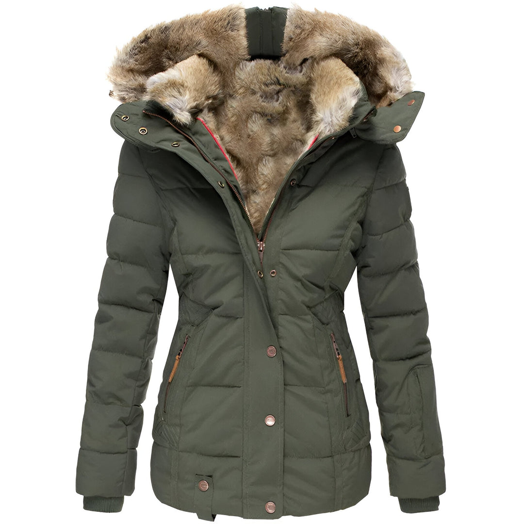 Damen Winterjacke Taillierte Kapuze
