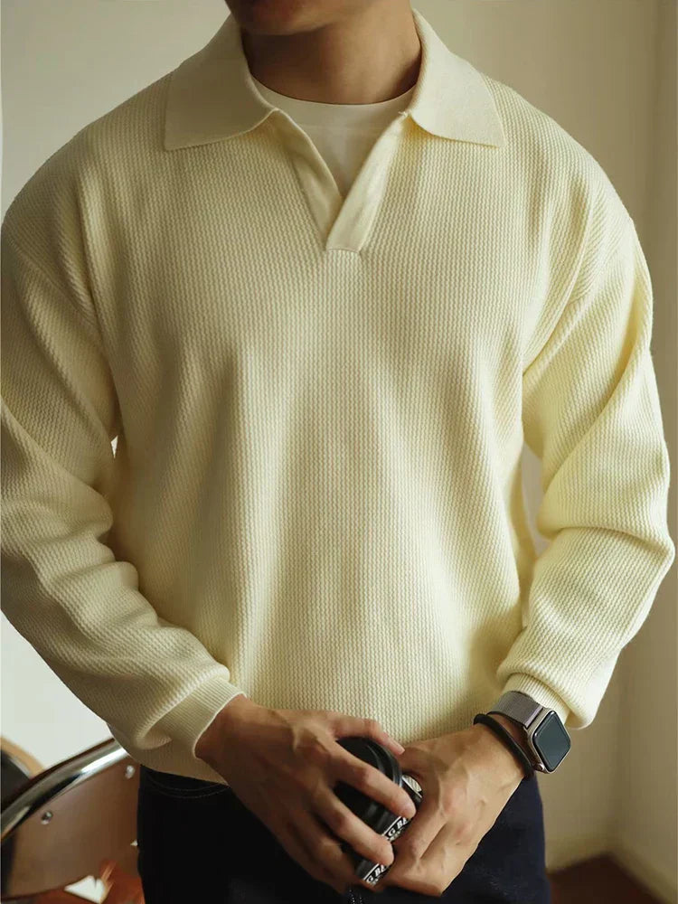 Herren Poloshirt Klassisch Elegantes Design Weiß