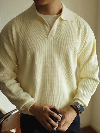 Herren Poloshirt Klassisch Elegantes Design Weiß