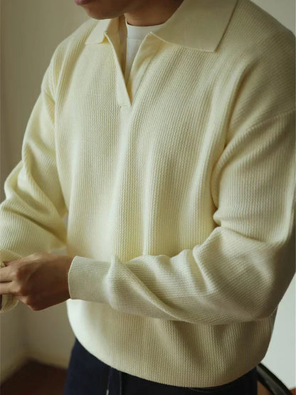 Herren Poloshirt Klassisch Elegantes Design Weiß