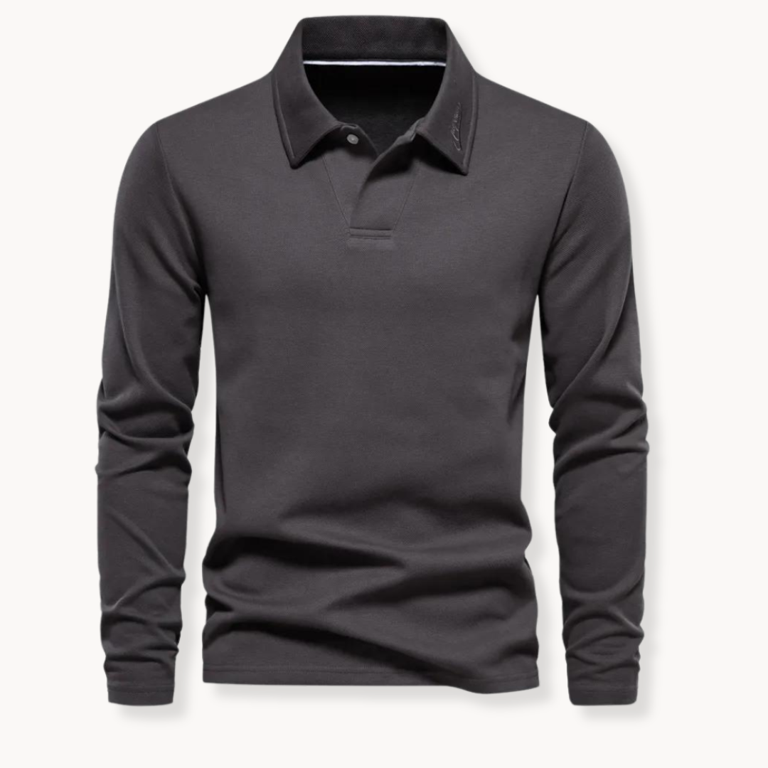 Herren Langarm Polo Komfortabel Elegantes Design