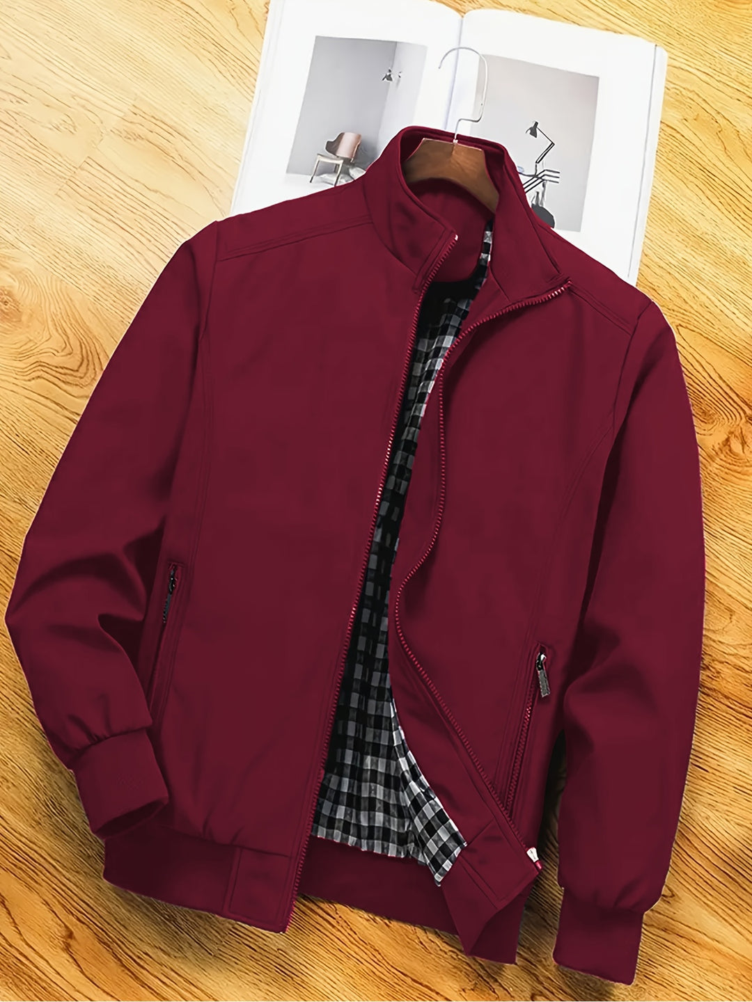 Herren Freizeitjacke Polyester Stehkragen Reißverschluss