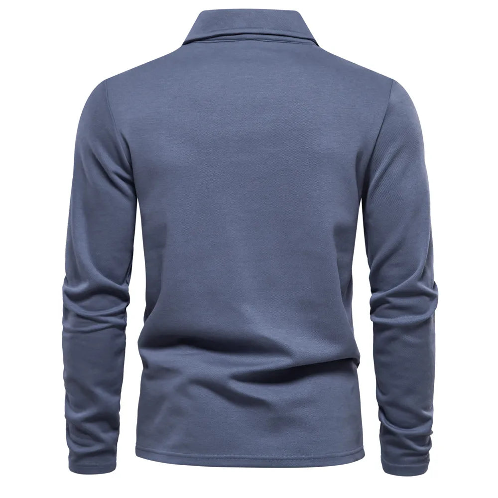 Herren Langarm Polo Komfortabel Elegantes Design