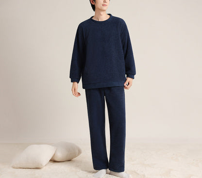 Herren Winterset Warmes Plüsch-Sweatshirt mit Kordhose Komfort