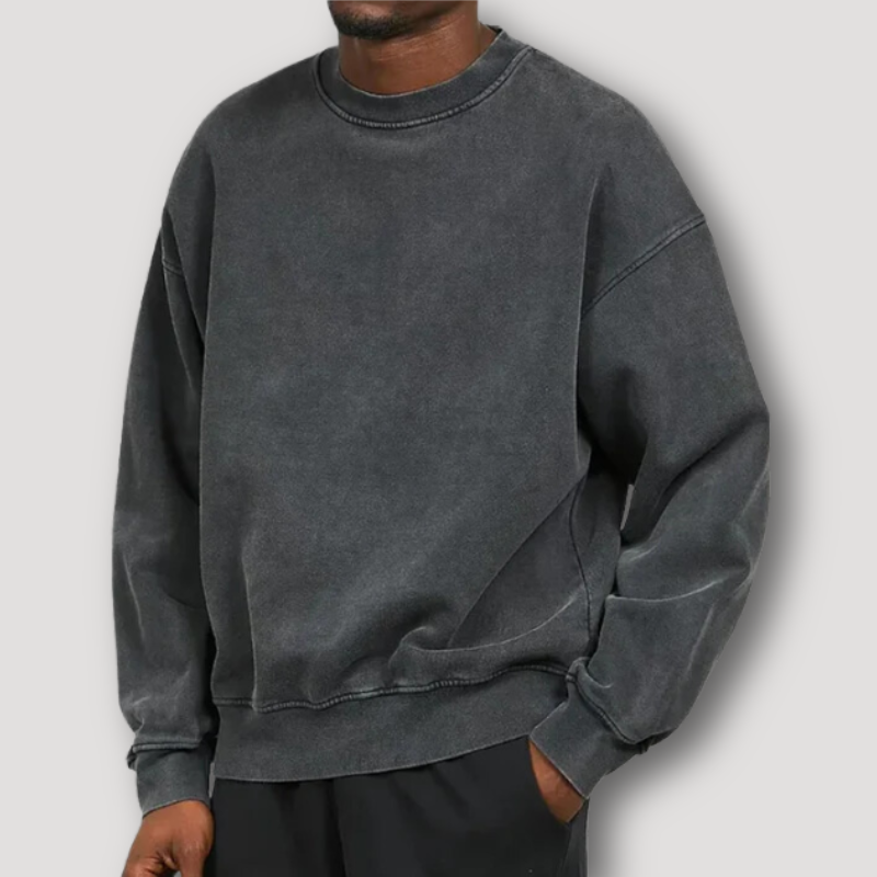 Herren Pullover Relaxed Fit Rundhals Langarm Vintage Look wird - Norvielle