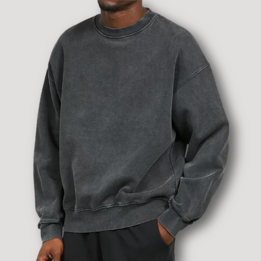 Herren Pullover Relaxed Fit Rundhals Langarm Vintage Look wird - Norvielle